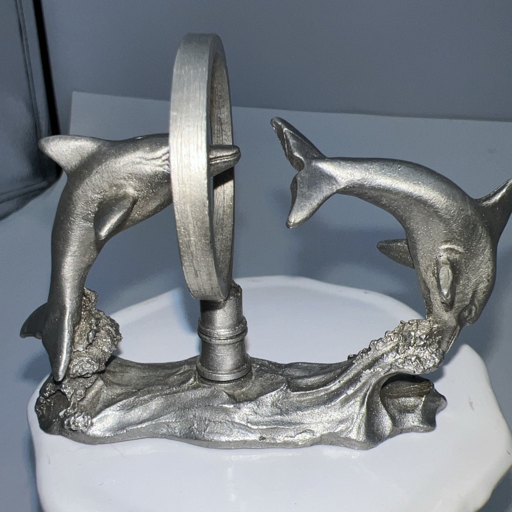 Spoontiques Pewter‎ Dolphins  # 2058 Jumping Through Hoop Porpoises